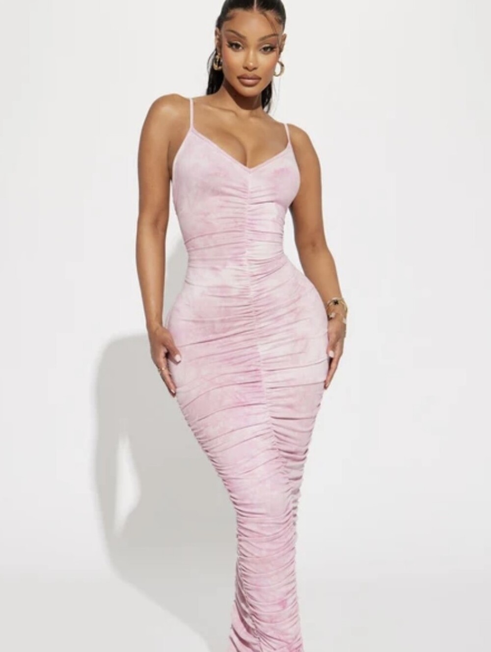 Fashion Nova, Priscilla Tie Dye Maxi Dress in Pink